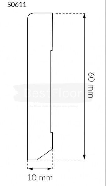 Плинтус Arbiton Stiq SO611 белый 1580 фото