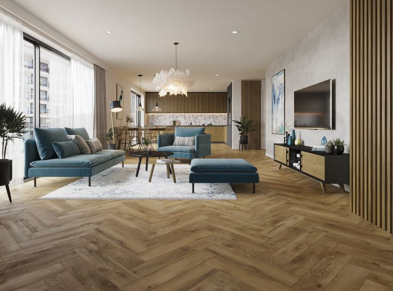 Ламінат Classen Ville Herringbone Дуб Карріто 63262 3313 фото